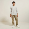 Chemise Mao rayée Beige